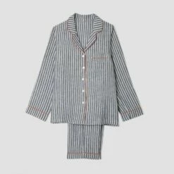 Men's Midnight Stripe Linen Pajama Set