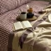 Berry Gingham Linen Flat Sheet