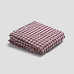 Berry Gingham Linen Fitted Sheet 7 Berry Gingham Linen Fitted Sheet -Bed Linings Sales Shop Berryginghamfittedsheet 1 1