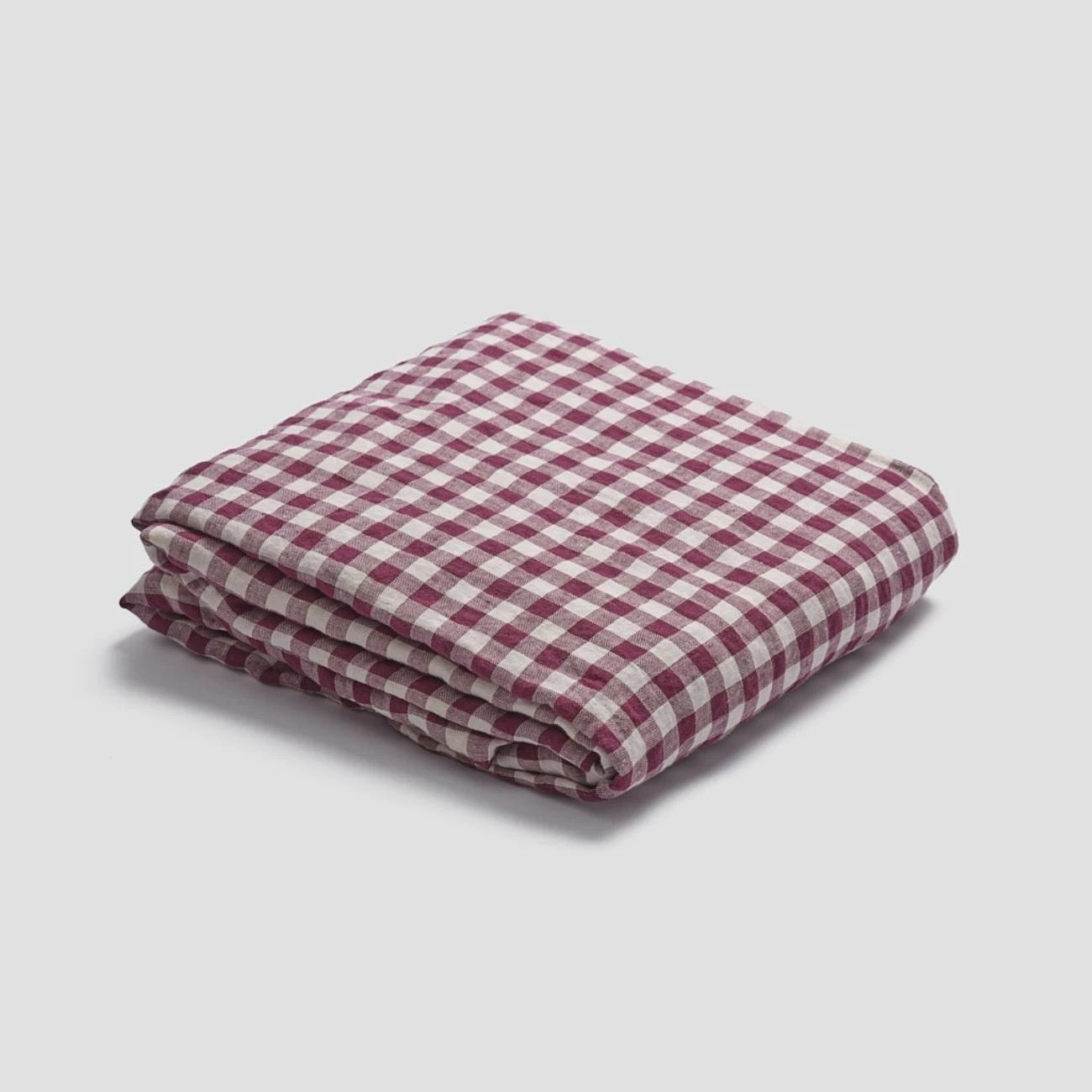 Berry Gingham Linen Fitted Sheet 5 Berry Gingham Linen Fitted Sheet - Image 3