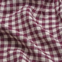 Berry Gingham Linen Flat Sheet -Bed Linings Sales Shop Berryginghamflatsheet 1 1