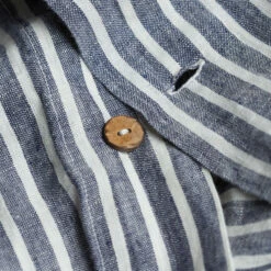 Midnight Stripe Bedtime Bundle -Bed Linings Sales Shop Blue Stripe Button Detail f47cbf4a 5c97 4b4e be17 b173e6b7b198