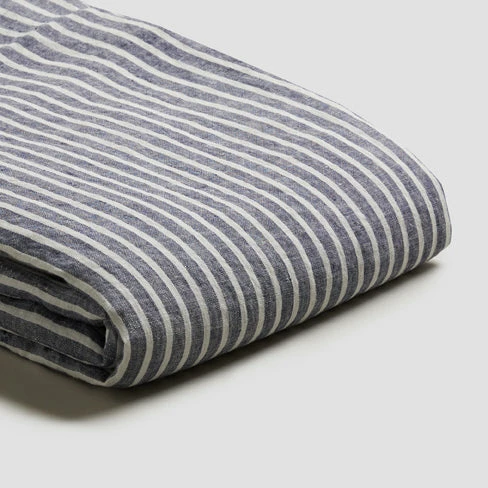 Midnight Stripe Linen Duvet Cover 3 Midnight Stripe Linen Duvet Cover
