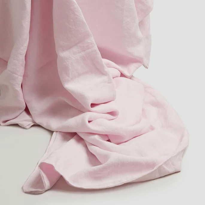 Blush Pink Linen Flat Sheet 4 Blush Pink Linen Flat Sheet - Image 2
