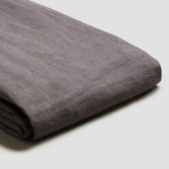Charcoal Gray Linen Flat Sheet