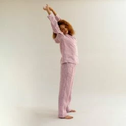 Orchid Gingham Linen Pajama Pants