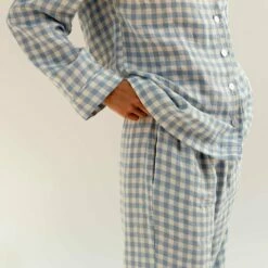 Warm Blue Gingham Linen Pajama Set 20 Warm Blue Gingham Linen Pajama Set -Bed Linings Sales Shop EG PIGLET ECOMM LOWRES 0908 e3e216cf c36b 4be8 b351 9e77e4650b2c 1