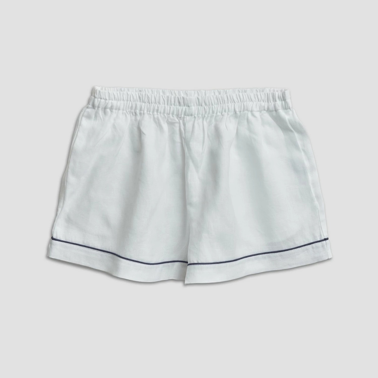 White Linen Pajama Shorts Set 7 White Linen Pajama Shorts Set - Image 5