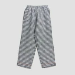 Midnight Stripe Linen Pajama Pants -Bed Linings Sales Shop Linen Pajama Trouser Midnight Stripe Piglet in Bed d