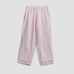 Men's Blush Pink Linen Pajama Pants -Bed Linings Sales Shop Linen Pajamas Blush Piglet In Bed 2k