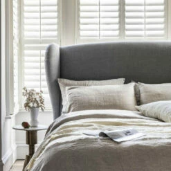 Oatmeal Linen Pillowcases (Pair) -Bed Linings Sales Shop OATMEAL 10