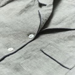 Gray Linen Pajama Shirt (Top Only) 13 Gray Linen Pajama Shirt (Top Only) -Bed Linings Sales Shop Pajama Shirt Grey PigletinBed a3