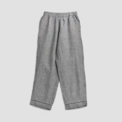 Men's Gray Linen Pajama Set -Bed Linings Sales Shop Pajama Trouser Grey PigletinBed 4