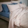 Mineral Red Ticking Stripe Linen Flat Sheet -Bed Linings Sales Shop Piglet In Bed Linen Bedding Mineral Red Ticking Stripe 1300x1300 Web 3 1