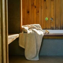 Birch Organic Cotton Bath Sheet -Bed Linings Sales Shop Piglet in Bed Bathroom Collection Organic Cotton Bath Sheet Birch 1