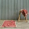 Sandstone Red Stripe Cotton Bath Mat 1 Sandstone Red Stripe Cotton Bath Mat -Bed Linings Sales Shop Piglet in Bed Bathroom Collection Pembroke Stripe Cotton Bath Mat Sandstone Red 1