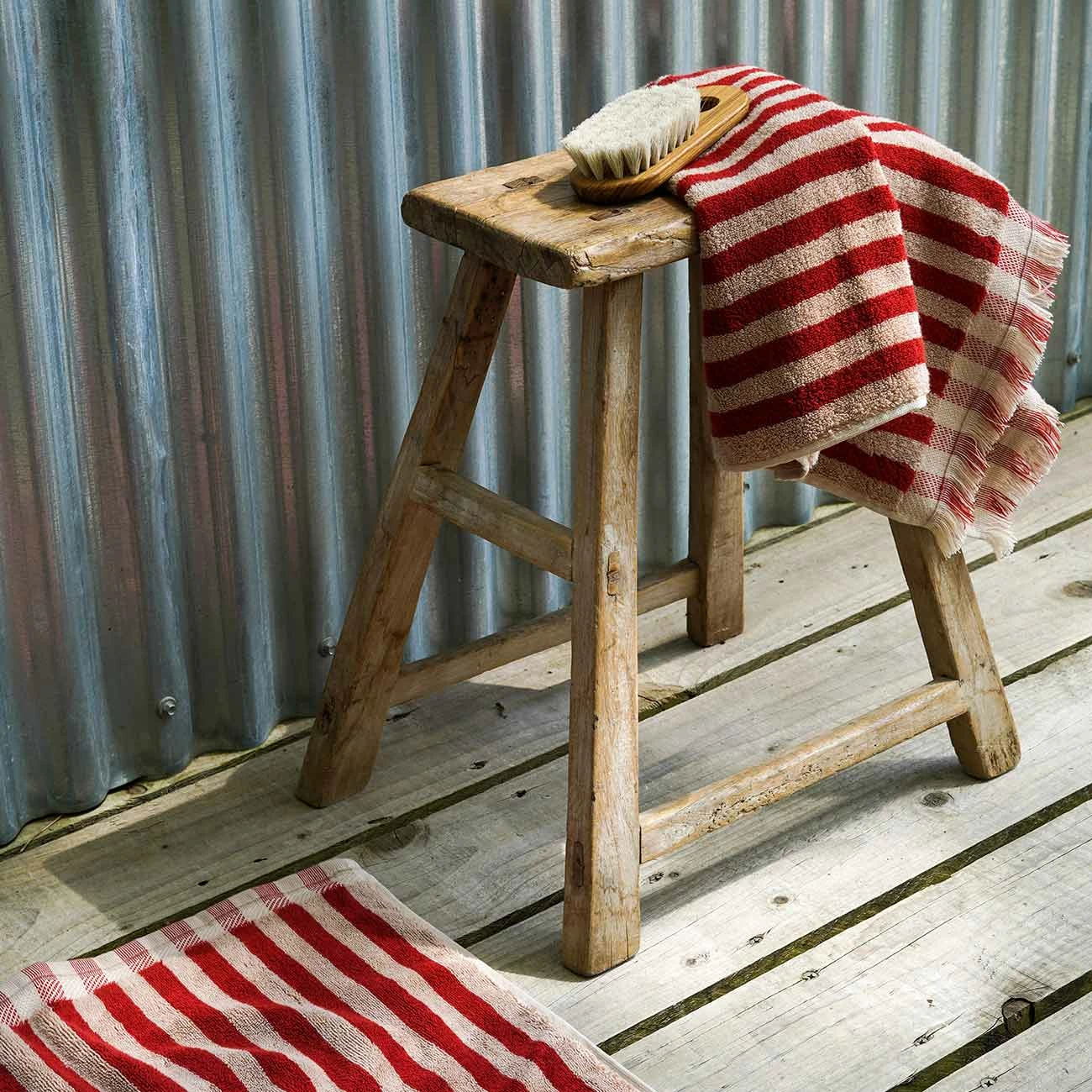 Sandstone Red Stripe Cotton Hand Towel 3 Sandstone Red Stripe Cotton Hand Towel