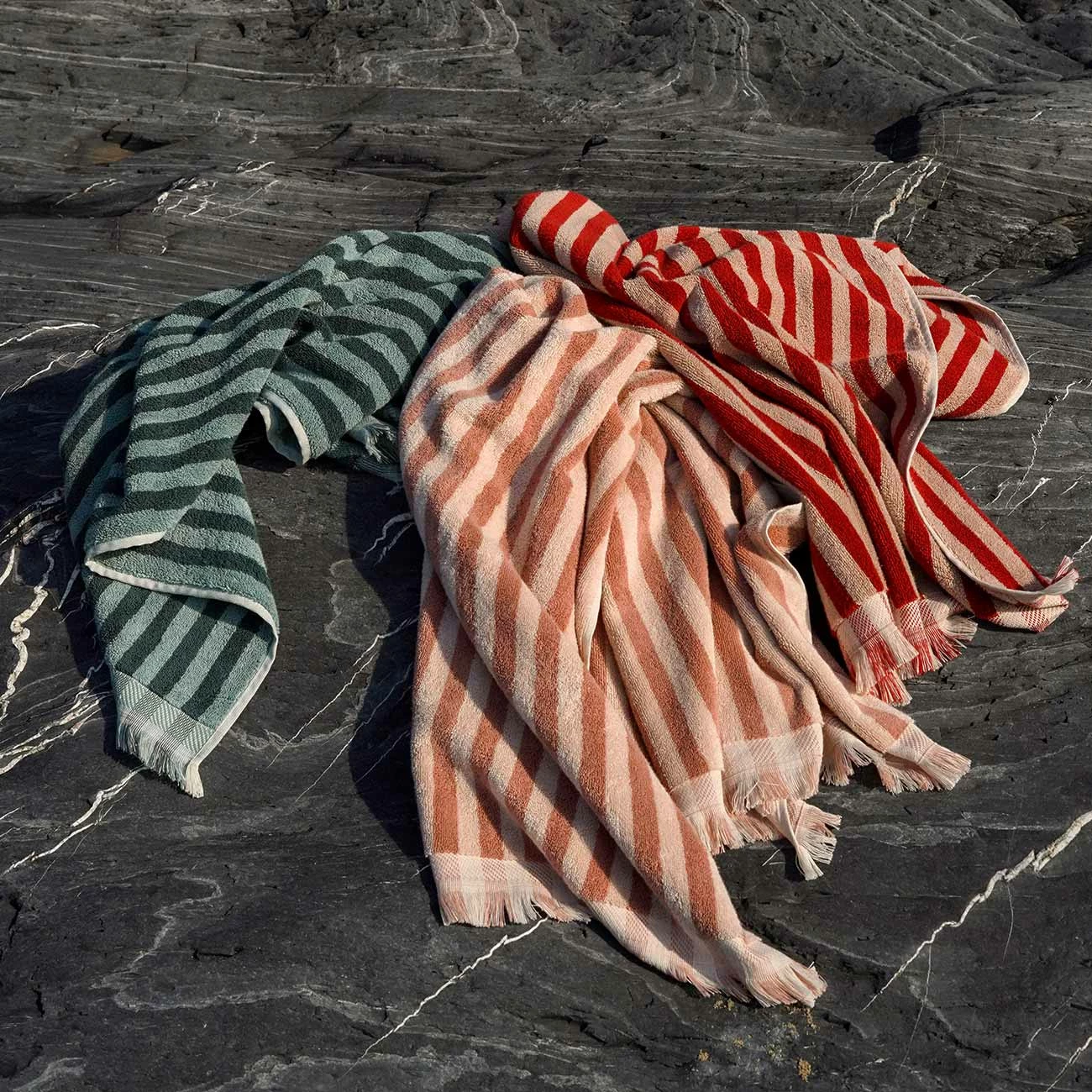 Sand Shell Stripe Cotton Bath Sheet 5 Sand Shell Stripe Cotton Bath Sheet - Image 3