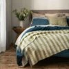 Apple Checked Stripe Wool Blanket -Bed Linings Sales Shop Piglet in Bed Checked Stripe Wool Blanket Apple Lifestyle 1 1