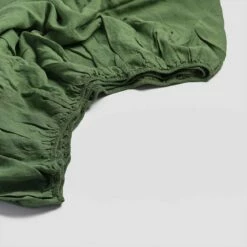 Forest Green Linen Fitted Sheet