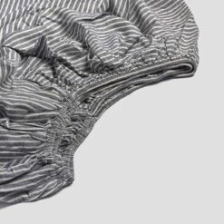 Midnight Stripe Linen Fitted Sheet