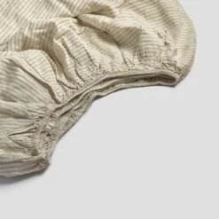 Oatmeal Stripe Linen Sheet Set -Bed Linings Sales Shop Piglet in Bed Fitted Sheet Oatmeal Stripe 1300x1300 1