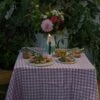 Orchid Gingham Linen Tablecloth -Bed Linings Sales Shop Piglet in Bed Gingham Linen Tablecloth Orchid 1 1