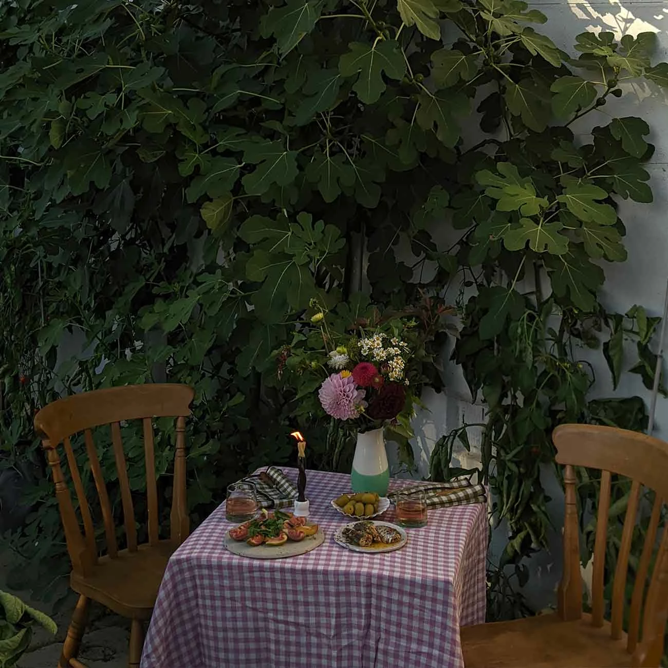 Orchid Gingham Linen Tablecloth 4 Orchid Gingham Linen Tablecloth - Image 2