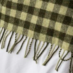 Botanical Green Gingham Wool Blanket -Bed Linings Sales Shop Piglet in Bed Gingham Wool Blanket Botanical Green Lifestyle 3 1