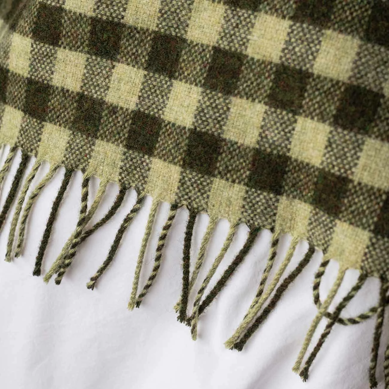 Botanical Green Gingham Wool Blanket 7 Botanical Green Gingham Wool Blanket - Image 5