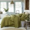 Botanical Green Linen Duvet Cover -Bed Linings Sales Shop Piglet in Bed Linen Bedding Botanical Green Lifestyle 1.2