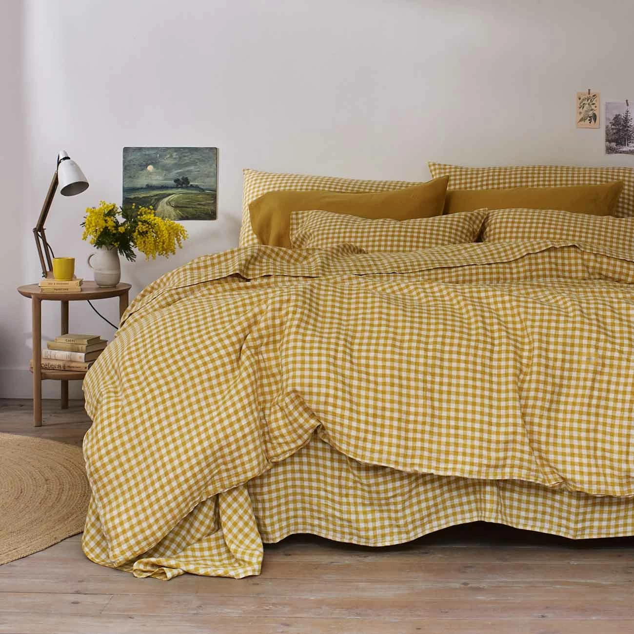 Honey Gingham Linen Duvet Cover 3 Honey Gingham Linen Duvet Cover