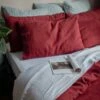 Merlot Linen Pillowcases (Pair) -Bed Linings Sales Shop Piglet in Bed Linen Bedding Merlot Lifestyle 12