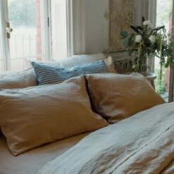 Sandstone Linen Pillowcases (Pair) -Bed Linings Sales Shop Piglet in Bed Linen Bedding Sandstone Lifestyle 9