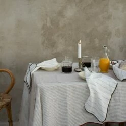 Luna Stripe Linen Napkin Set Of 4 -Bed Linings Sales Shop Piglet in Bed Linen Napkin Set Luna Stripe Lifestyle 9 1