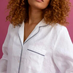 White Night Shirt 10 White Night Shirt -Bed Linings Sales Shop Piglet in Bed Linen Night Shirt White 7