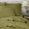 Botanical Green Linen Pillowcases (Pair)
