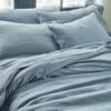 Dusk Blue Linen Pillowcases (Pair) -Bed Linings Sales Shop Piglet in Bed Linen Pillowcases Dusk Blue Lifestyle 1