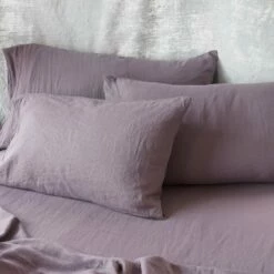 Elderberry Linen Pillowcases (Pair) -Bed Linings Sales Shop Piglet in Bed Linen Pillowcases Elderberry Lifestyle 1