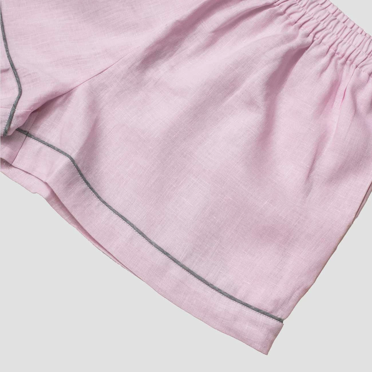 Blush Pink Linen Pajama Shorts Set 12 Blush Pink Linen Pajama Shorts Set - Image 10