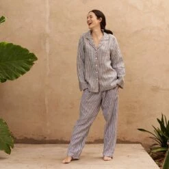 Midnight Stripe Linen Pajama Pants 10 Midnight Stripe Linen Pajama Pants -Bed Linings Sales Shop Piglet in Bed Linen Pyjama Trouser Set Midnight Stripe 1 e07f8aa2 e224 475e a364 f1ae56dc8f8f 1
