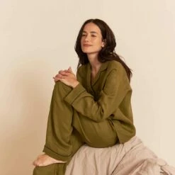 Moss Linen Pajama Pants