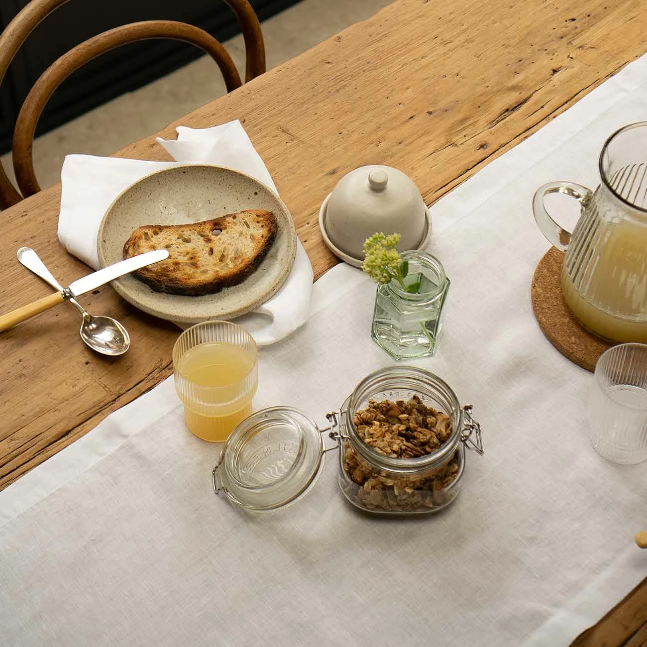 White Linen Table Runner 4 White Linen Table Runner - Image 2