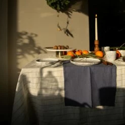 Luna Stripe Linen Tablecloth