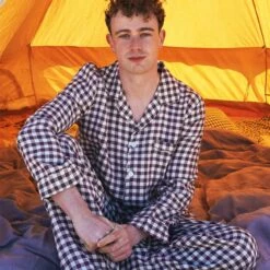 Men's Berry Gingham Pajama Pants