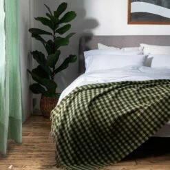 Sage Green Linen Curtains (Pair) -Bed Linings Sales Shop Piglet in Bed New Linen Curtains Sage Green Lifestyle 2