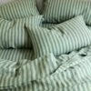 Pine Green Stripe Linen Fitted Sheet -Bed Linings Sales Shop Piglet in Bed Pembroke Stripe Bedding Pine Green 8
