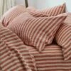 Sandstone Red Stripe Linen Pillowcases (Pair) 2 Sandstone Red Stripe Linen Pillowcases (Pair) -Bed Linings Sales Shop Piglet in Bed Pembroke Stripe Bedding Sandstone Red 4 1