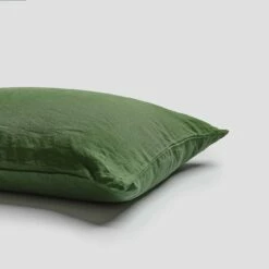 Forest Green Linen Pillowcases (Pair)
