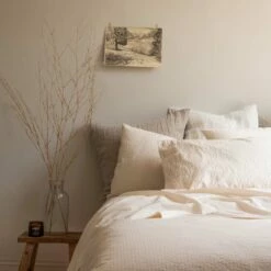 Cloud Cream Percale Cotton Fitted Sheet -Bed Linings Sales Shop Piglet in Bed Seersucker Cotton Bedding Cloud Cream Lifestyle 1 d897b002 c2f0 41d7 8527 0f5d6997254f